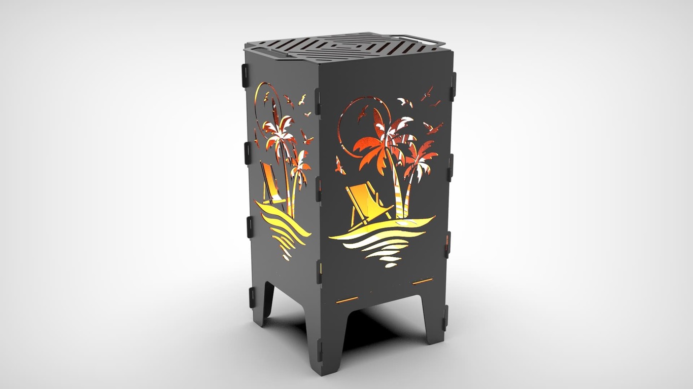 Palm Fire Pit Grill. DXF files for laser, plasma cutting. Фото 3