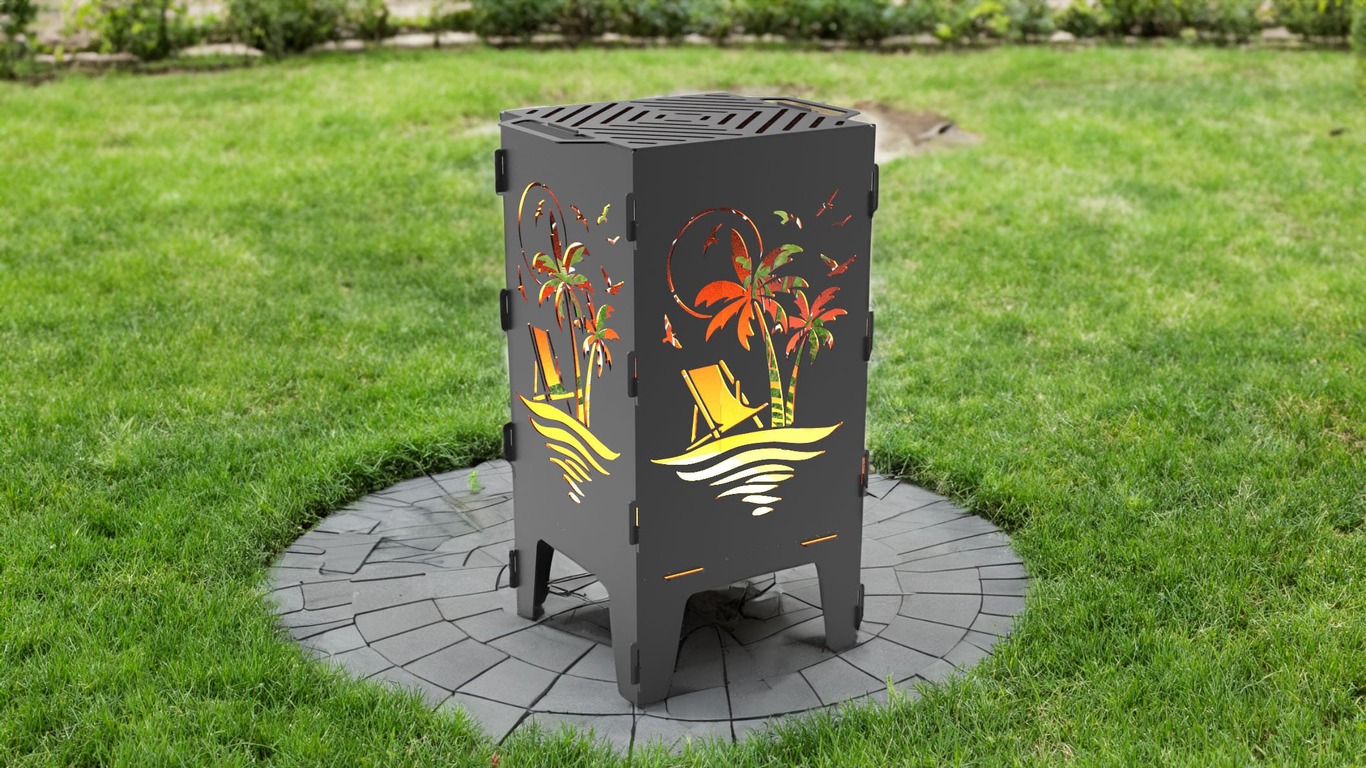 Palm Fire Pit Grill. DXF files for laser, plasma cutting