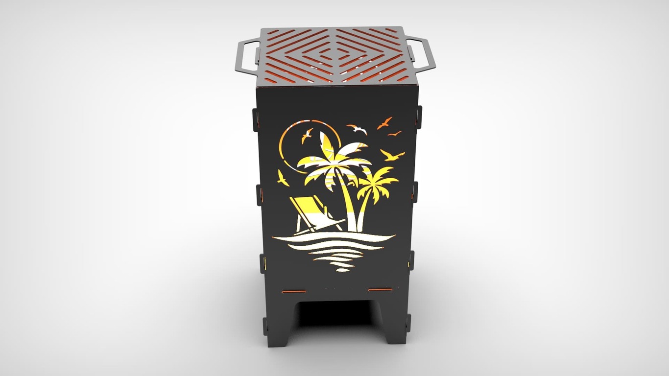 Palm Fire Pit Grill. DXF files for laser, plasma cutting. Фото 4
