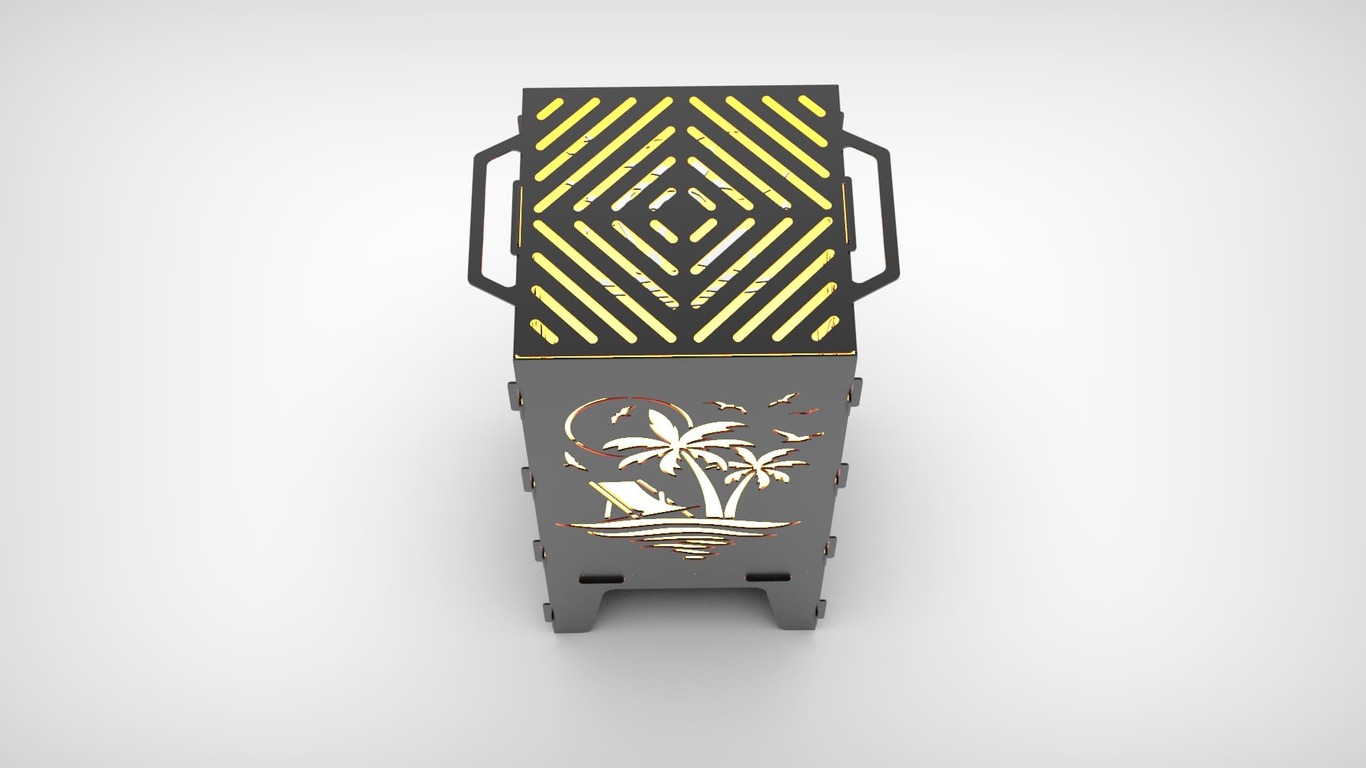 Palm Fire Pit Grill. DXF files for laser, plasma cutting. Фото 5