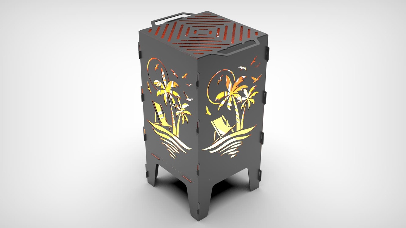 Palm Fire Pit Grill. DXF files for laser, plasma cutting. Фото 6