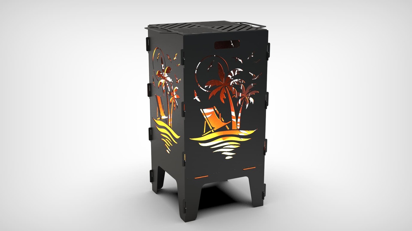 Palm Fire Pit Grill. DXF files for laser, plasma cutting. Фото 8