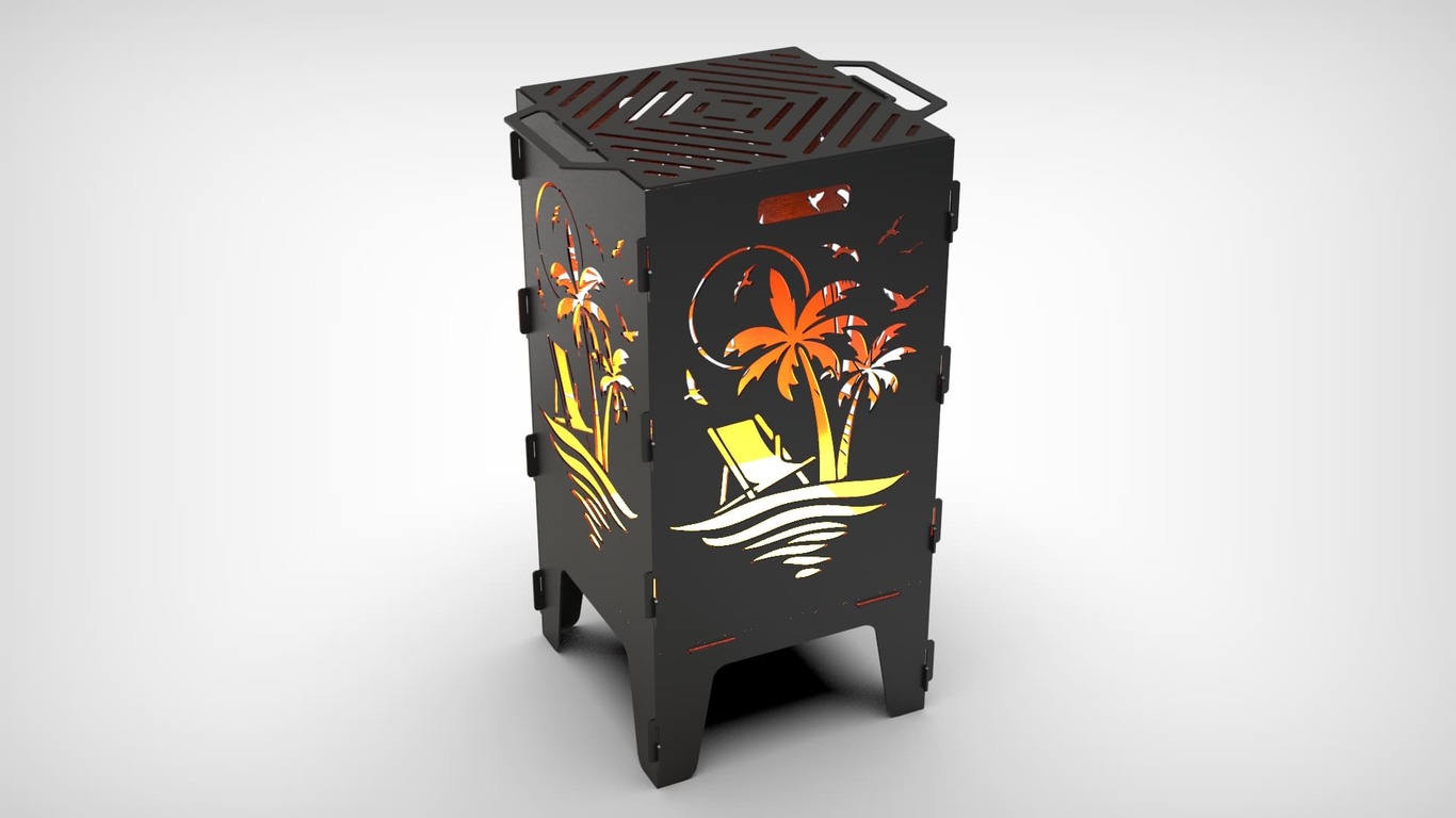 Palm Fire Pit Grill. DXF files for laser, plasma cutting. Фото 9