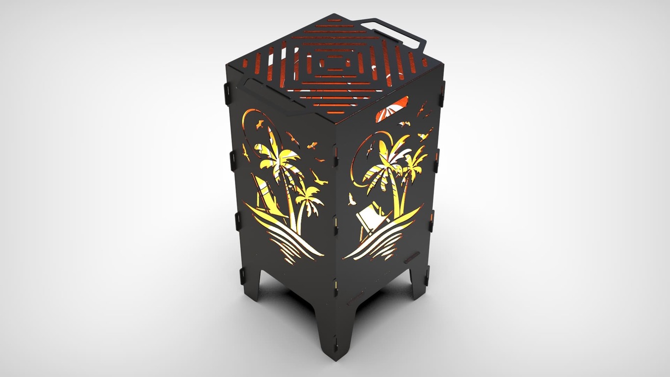 Palm Fire Pit Grill. DXF files for laser, plasma cutting. Фото 10