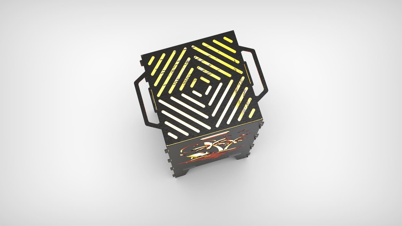 Palm Fire Pit Grill. DXF files for laser, plasma cutting. Фото 12