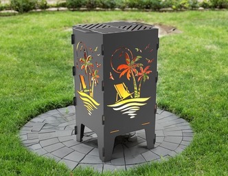 Palm Fire Pit Grill. DXF files for laser, plasma cutting