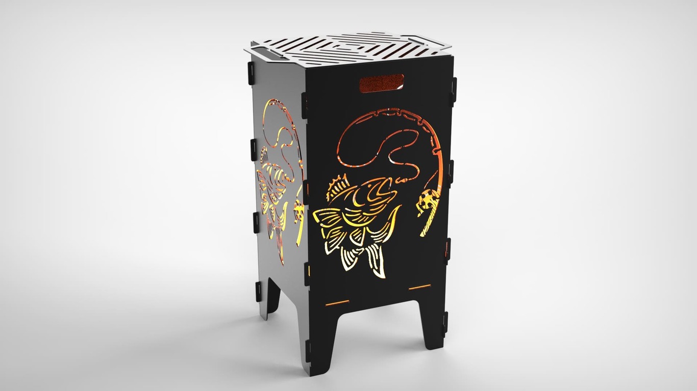 Fishing Fire Pit Grill. DXF files for laser, plasma cutting. Фото 3