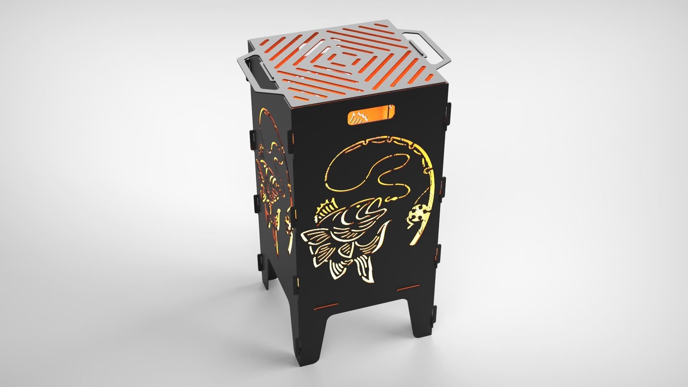 Fishing Fire Pit Grill. DXF files for laser, plasma cutting. Фото 2