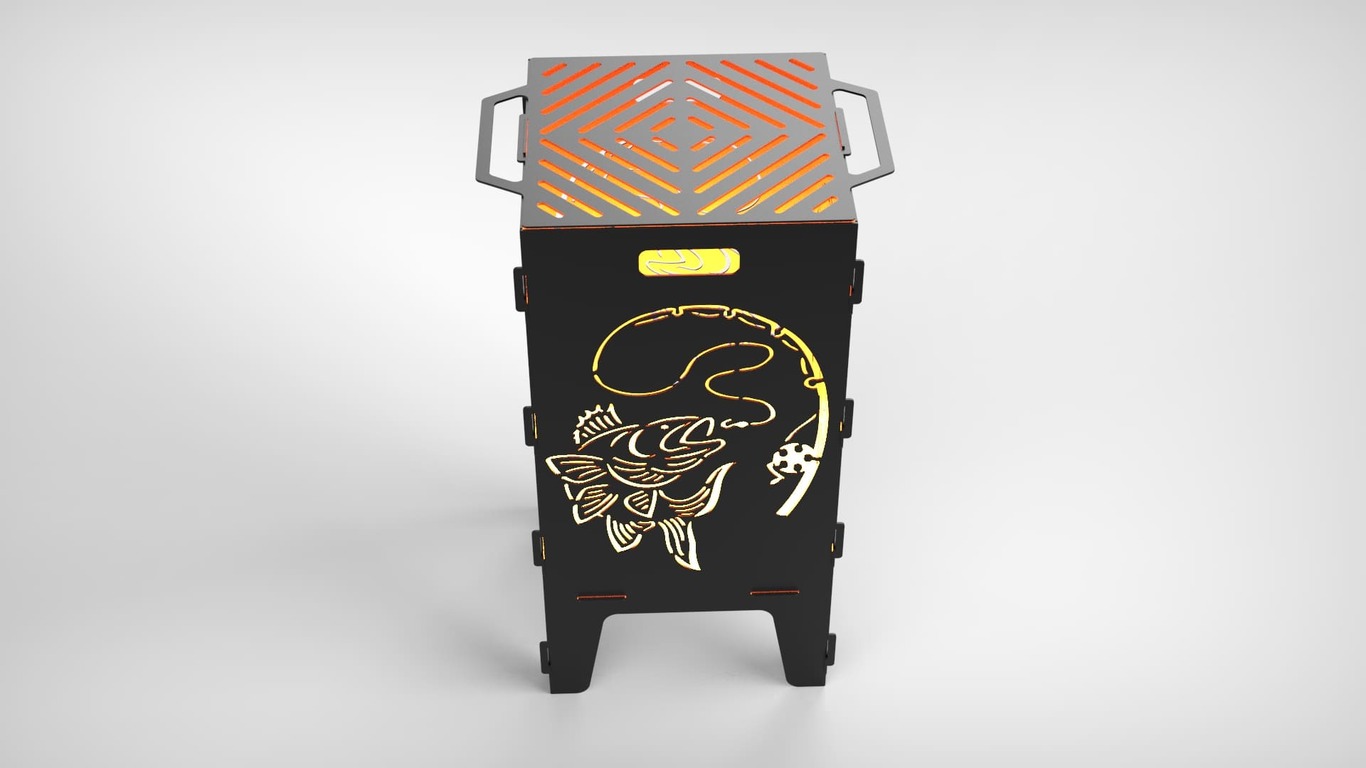 Fishing Fire Pit Grill. DXF files for laser, plasma cutting. Фото 4