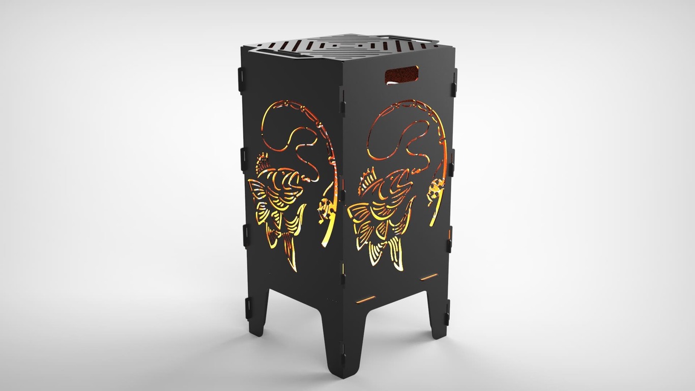 Fishing Fire Pit Grill. DXF files for laser, plasma cutting. Фото 5