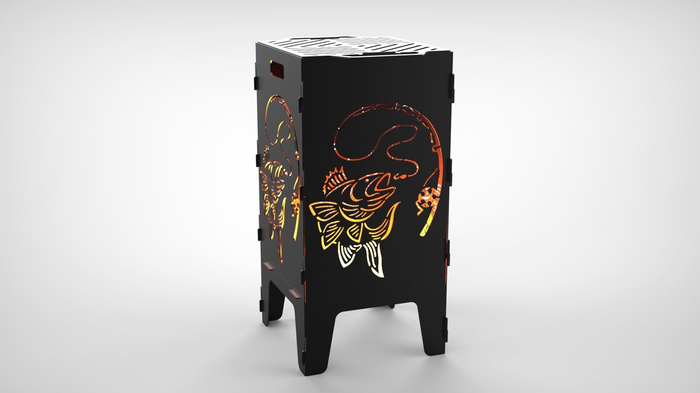 Fishing Fire Pit Grill. DXF files for laser, plasma cutting. Фото 7