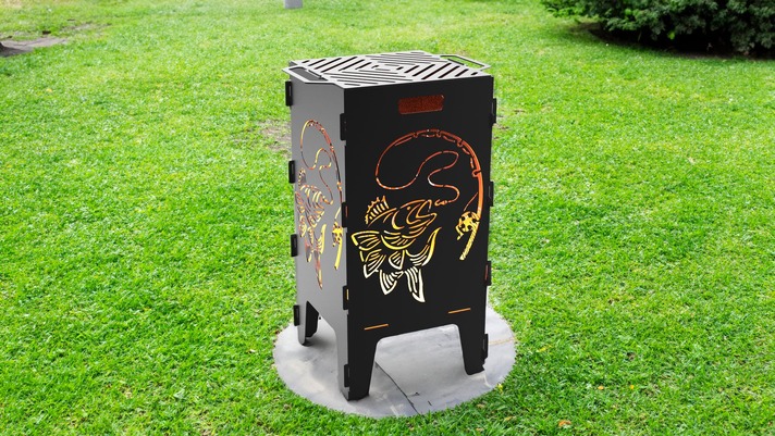 Fishing Fire Pit Grill. DXF files for laser, plasma cutting