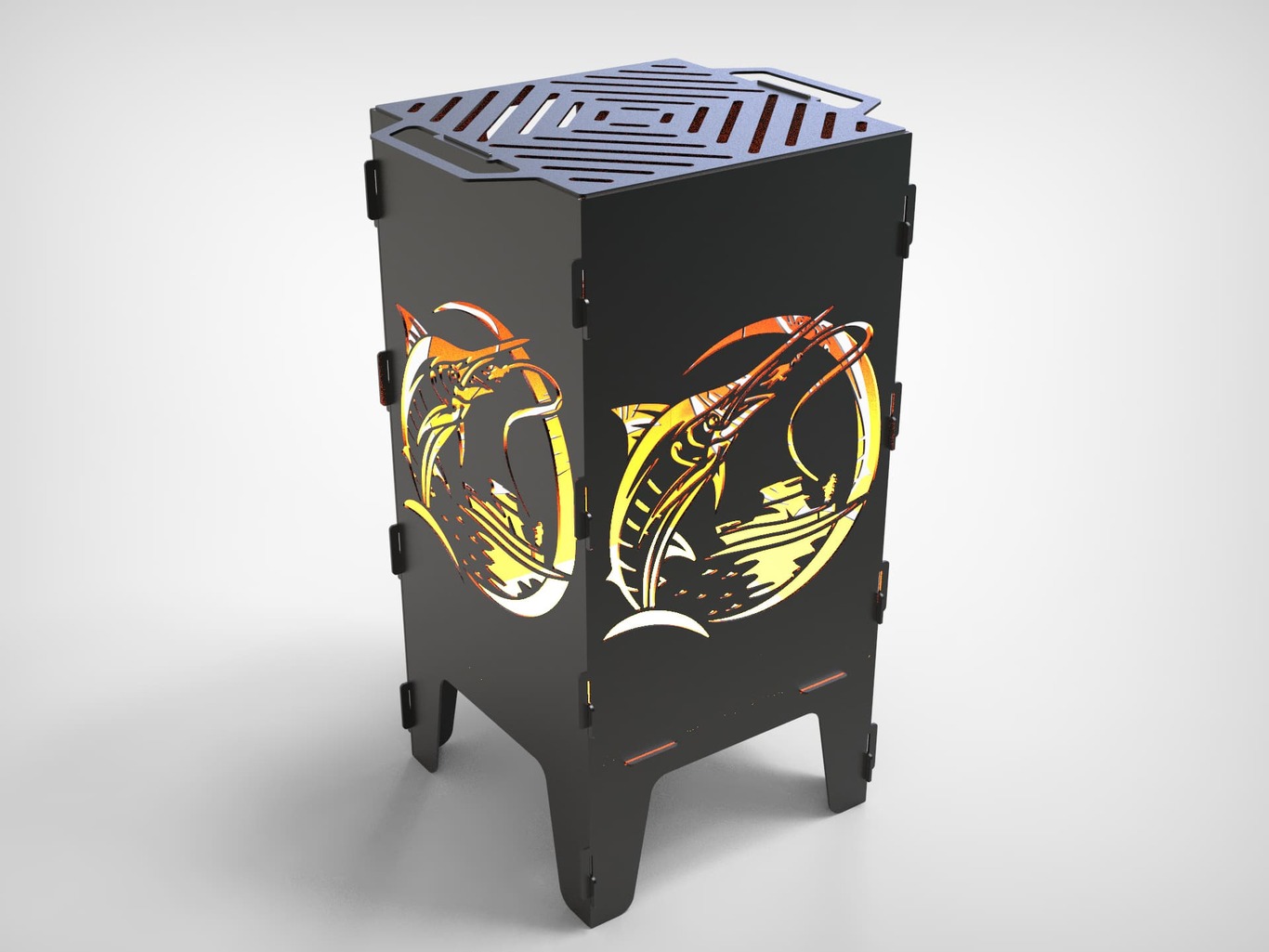 Fishing Fire Pit Grill V2. DXF files for laser, plasma cutting. Фото 3