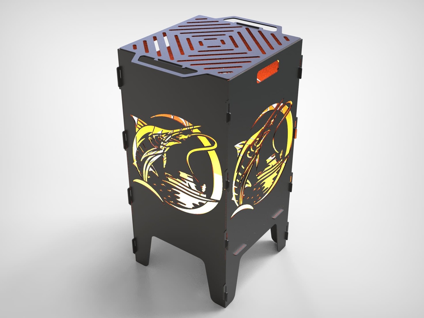 Fishing Fire Pit Grill V2. DXF files for laser, plasma cutting. Фото 2