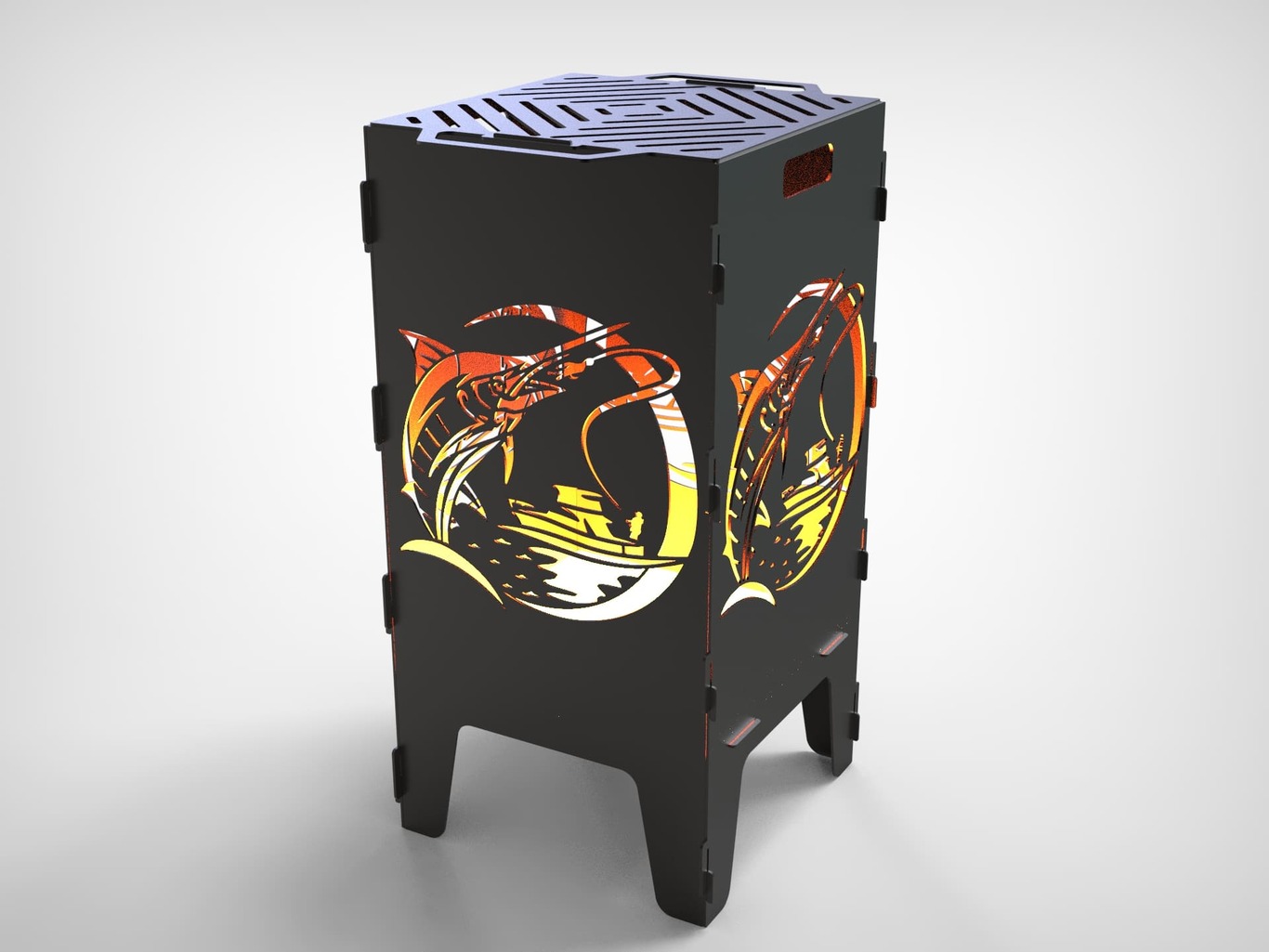 Fishing Fire Pit Grill V2. DXF files for laser, plasma cutting. Фото 4