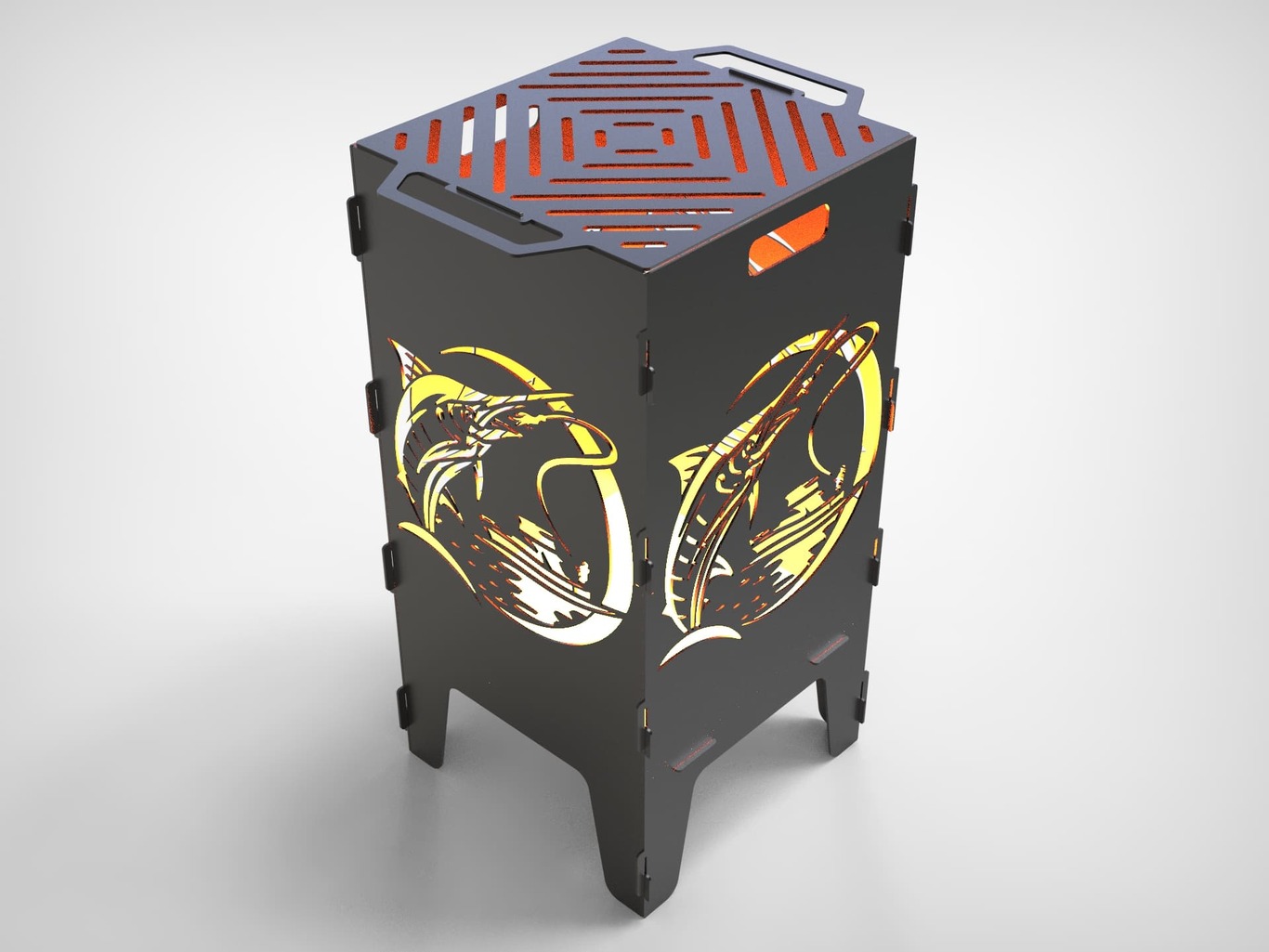 Fishing Fire Pit Grill V2. DXF files for laser, plasma cutting. Фото 6