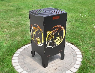 Fishing Fire Pit Grill V2. DXF files for laser, plasma cutting