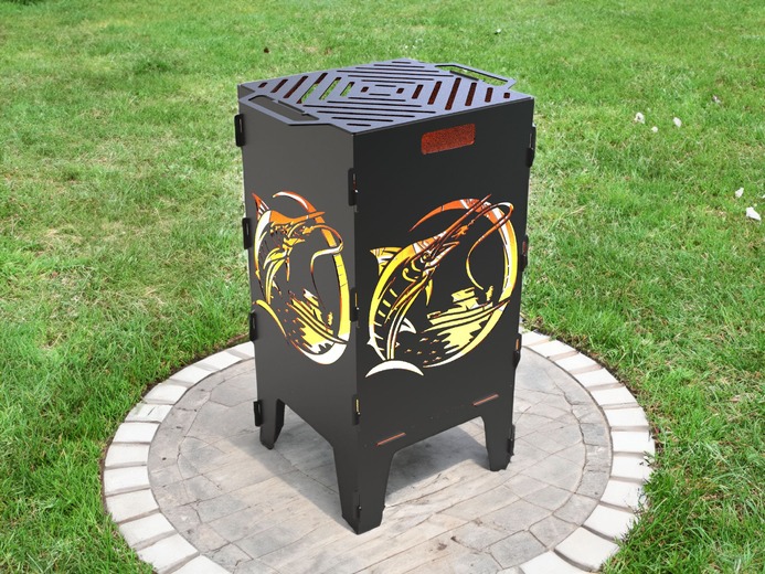 Fishing Fire Pit Grill V2. DXF files for laser, plasma cutting