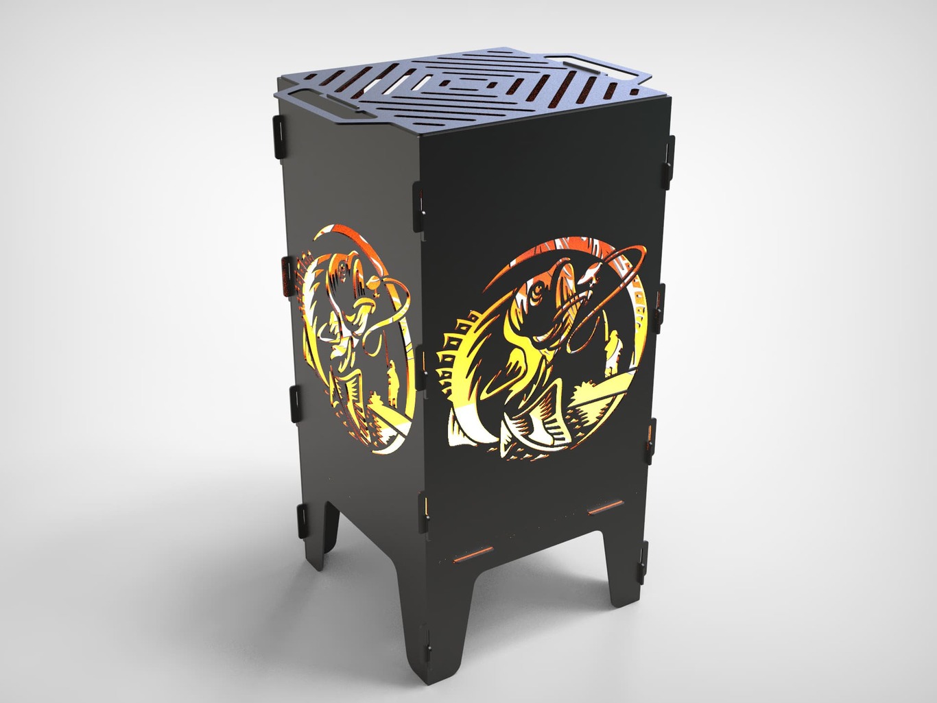 Fishing Fire Pit Grill V3. DXF files for laser, plasma cutting. Фото 3