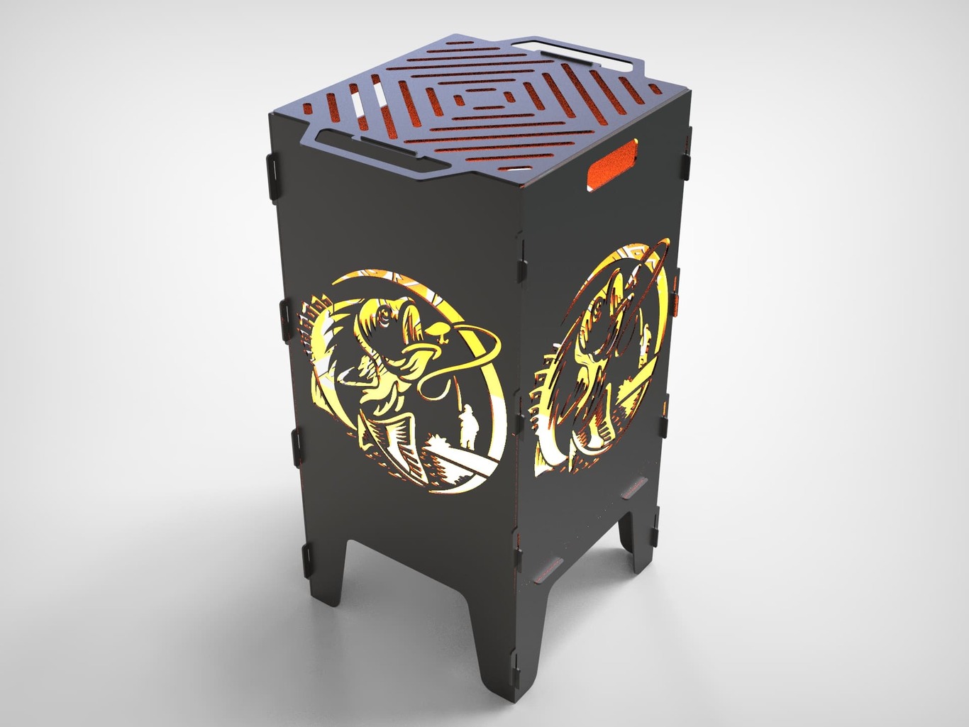 Fishing Fire Pit Grill V3. DXF files for laser, plasma cutting. Фото 2
