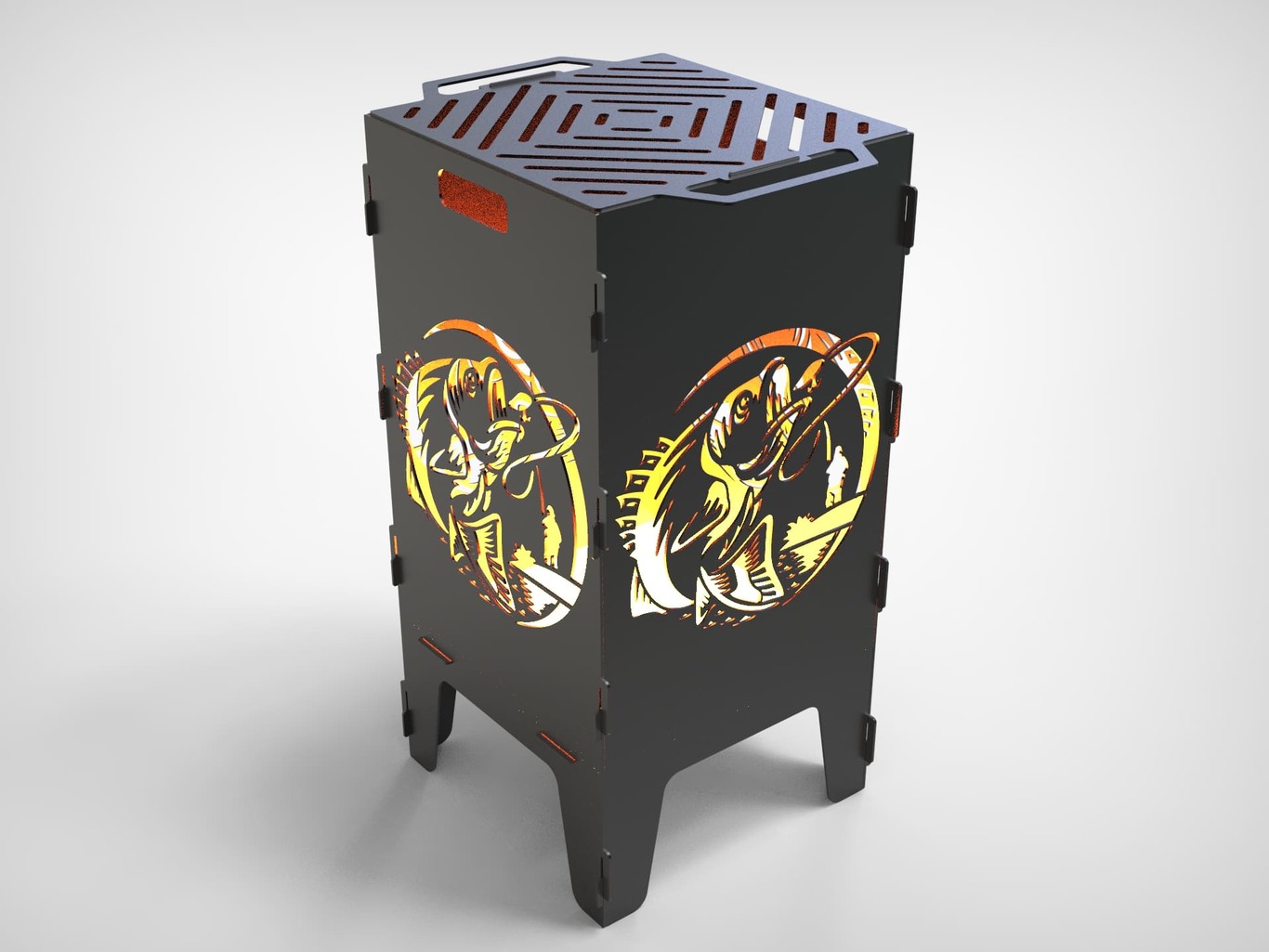 Fishing Fire Pit Grill V3. DXF files for laser, plasma cutting. Фото 4