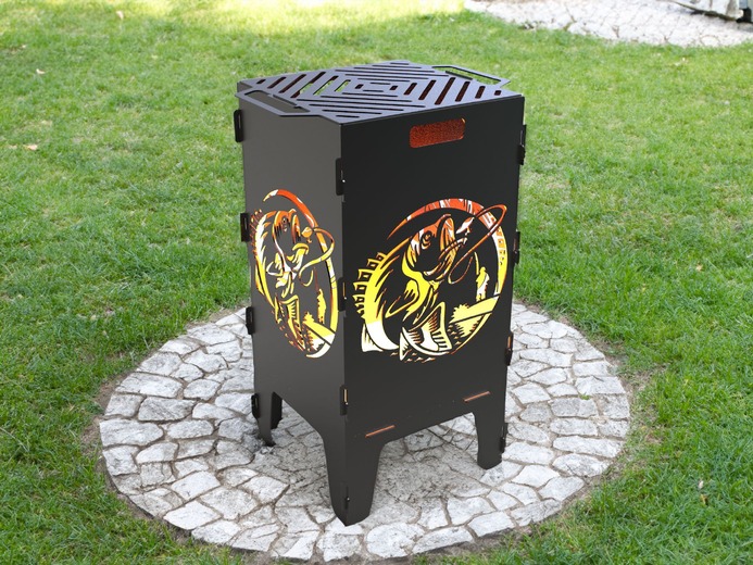 Fishing Fire Pit Grill V3. DXF files for laser, plasma cutting