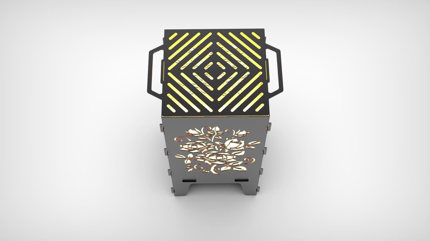 Roses Fire Pit Grill. DXF files for laser, plasma cutting. Фото 4