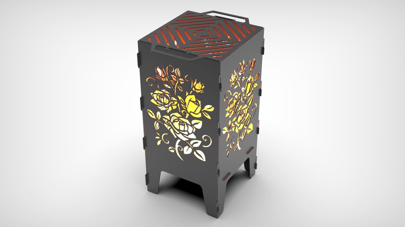 Roses Fire Pit Grill. DXF files for laser, plasma cutting. Фото 5