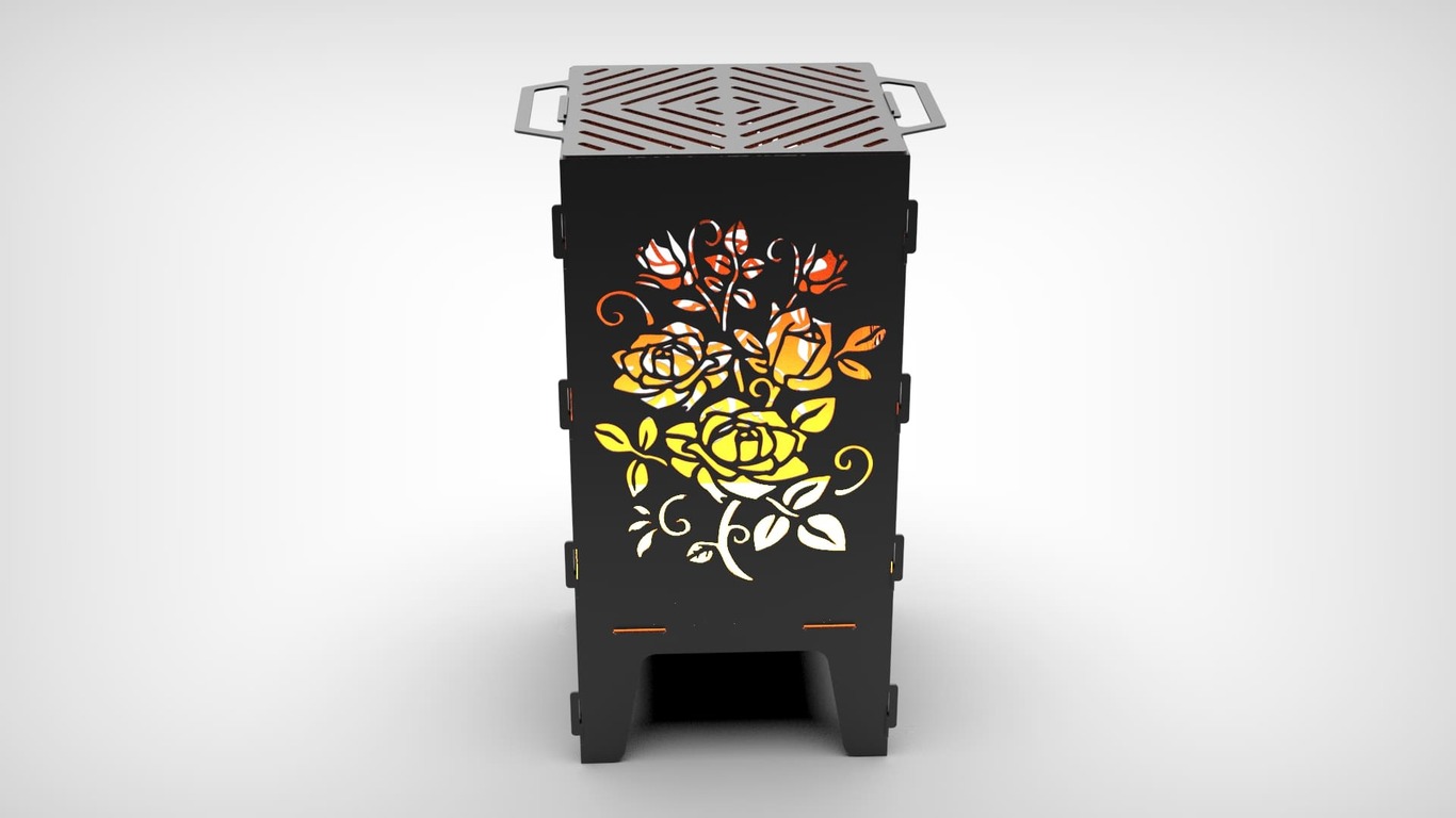 Roses Fire Pit Grill. DXF files for laser, plasma cutting. Фото 7