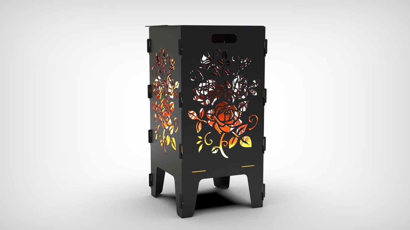 Roses Fire Pit Grill. DXF files for laser, plasma cutting. Фото 10