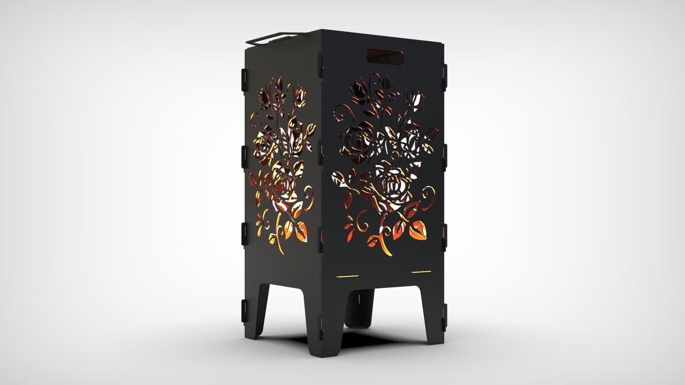 Roses Fire Pit Grill. DXF files for laser, plasma cutting. Фото 11
