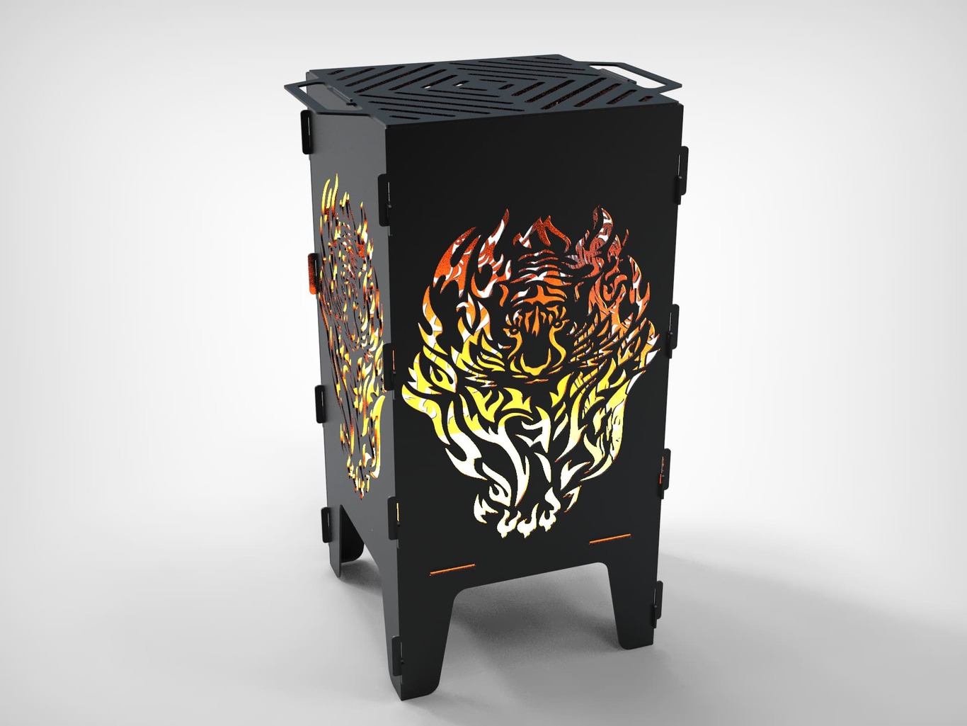 Fire Tiger Fire Pit Grill. DXF files for laser, plasma cutting. Фото 6