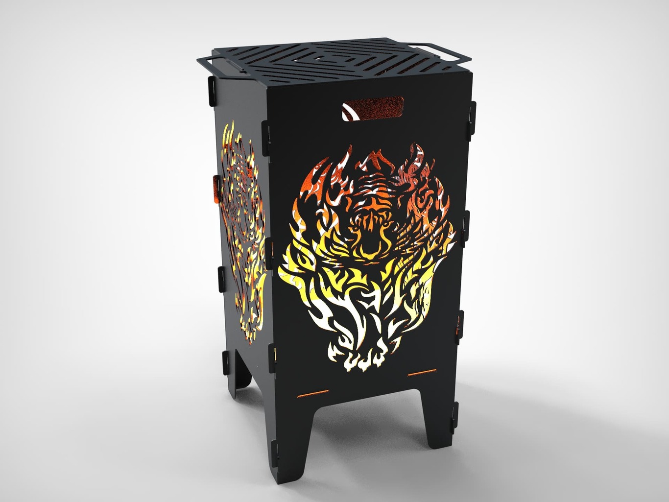 Fire Tiger Fire Pit Grill. DXF files for laser, plasma cutting. Фото 2