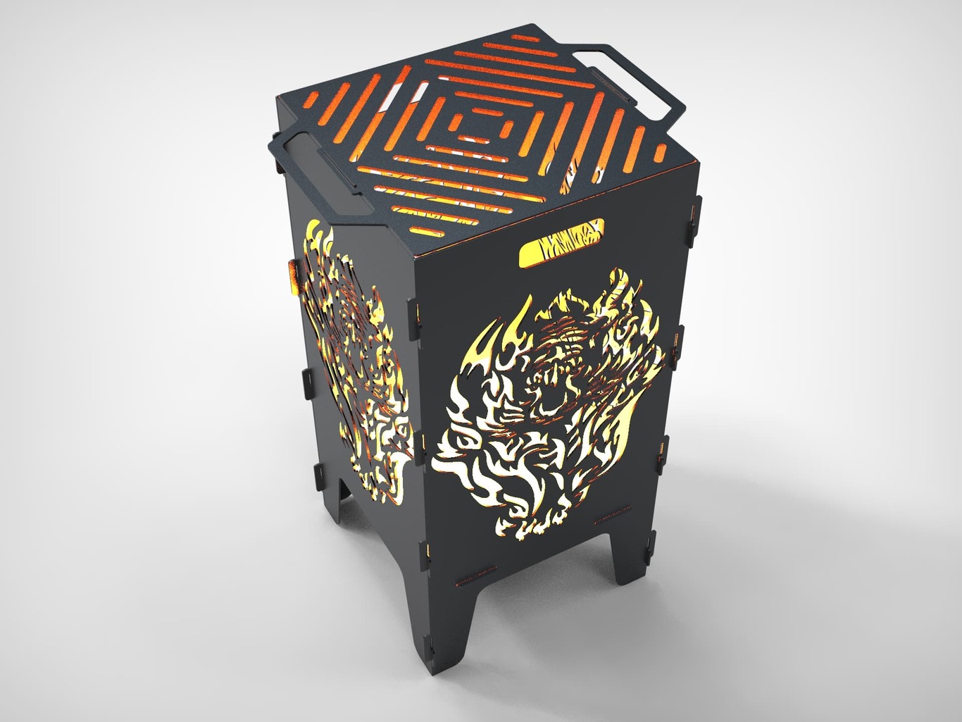 Fire Tiger Fire Pit Grill. DXF files for laser, plasma cutting. Фото 3