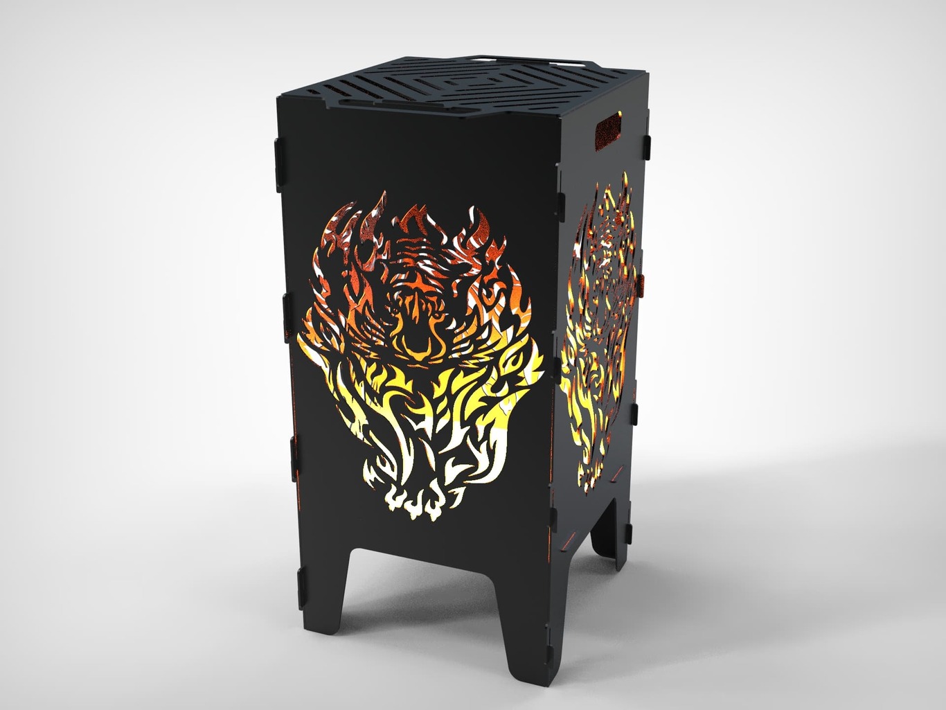 Fire Tiger Fire Pit Grill. DXF files for laser, plasma cutting. Фото 4