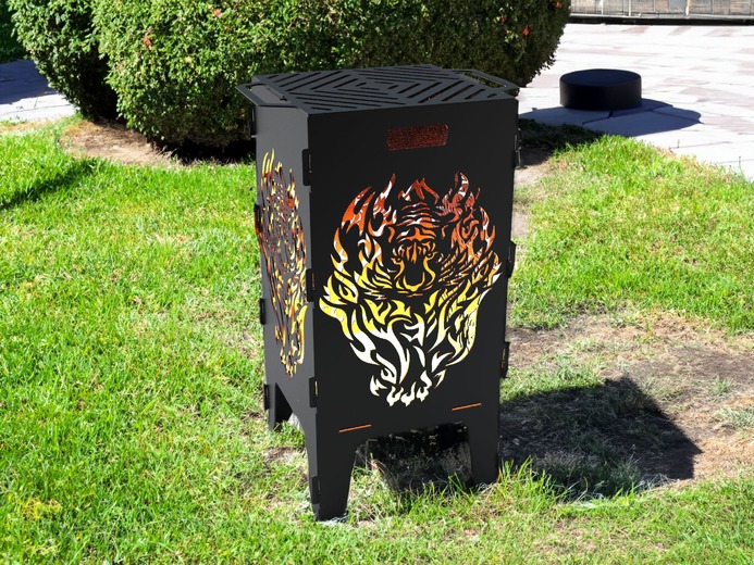 Fire Tiger Fire Pit Grill. DXF files for laser, plasma cutting