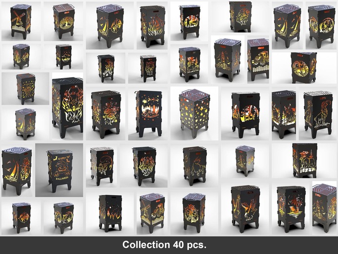 40-Piece Fire Pit Grill Bundle. DXF files for laser, plasma cutting