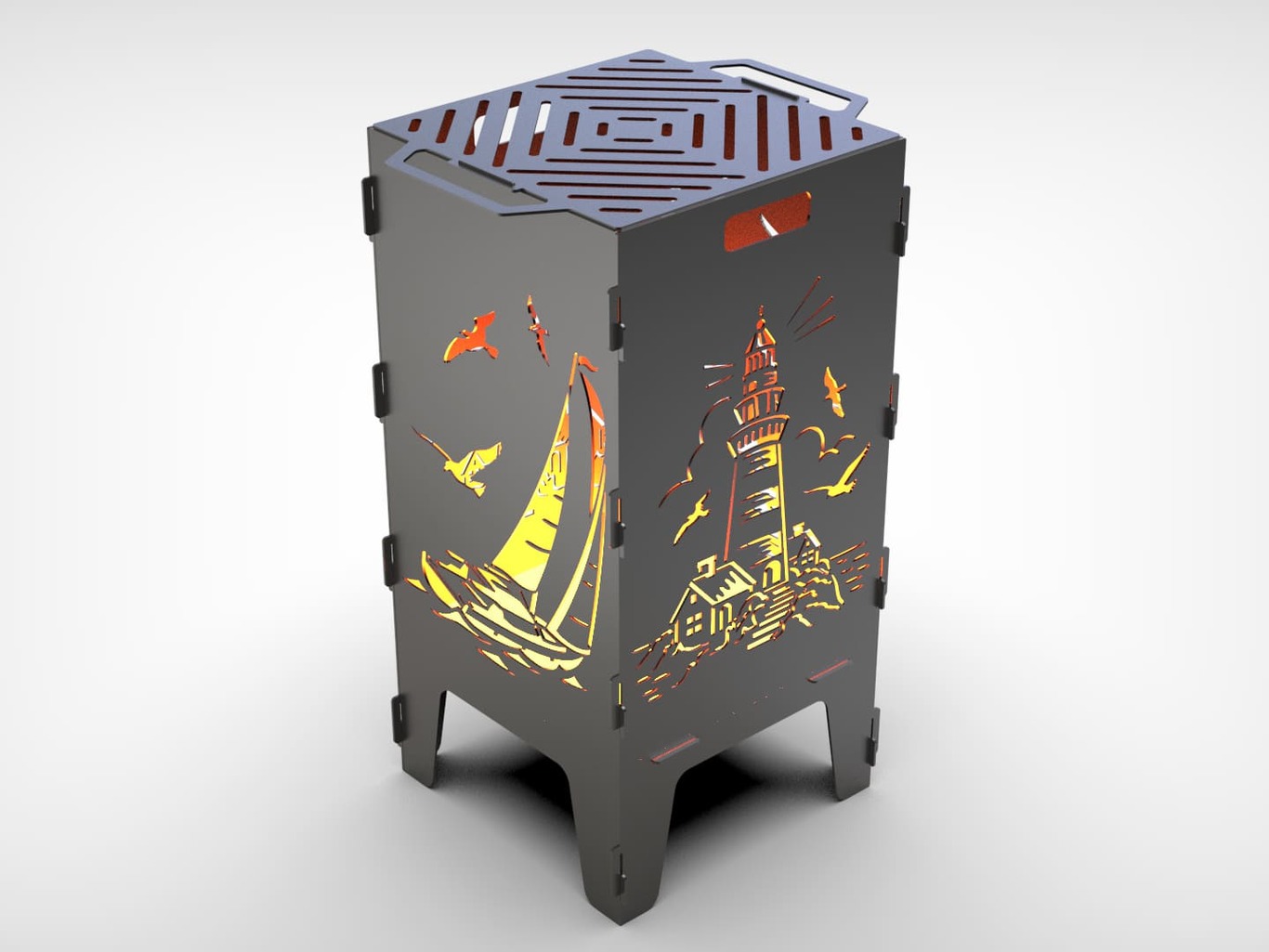 40-Piece Fire Pit Grill Bundle. DXF files for laser, plasma cutting. Фото 13