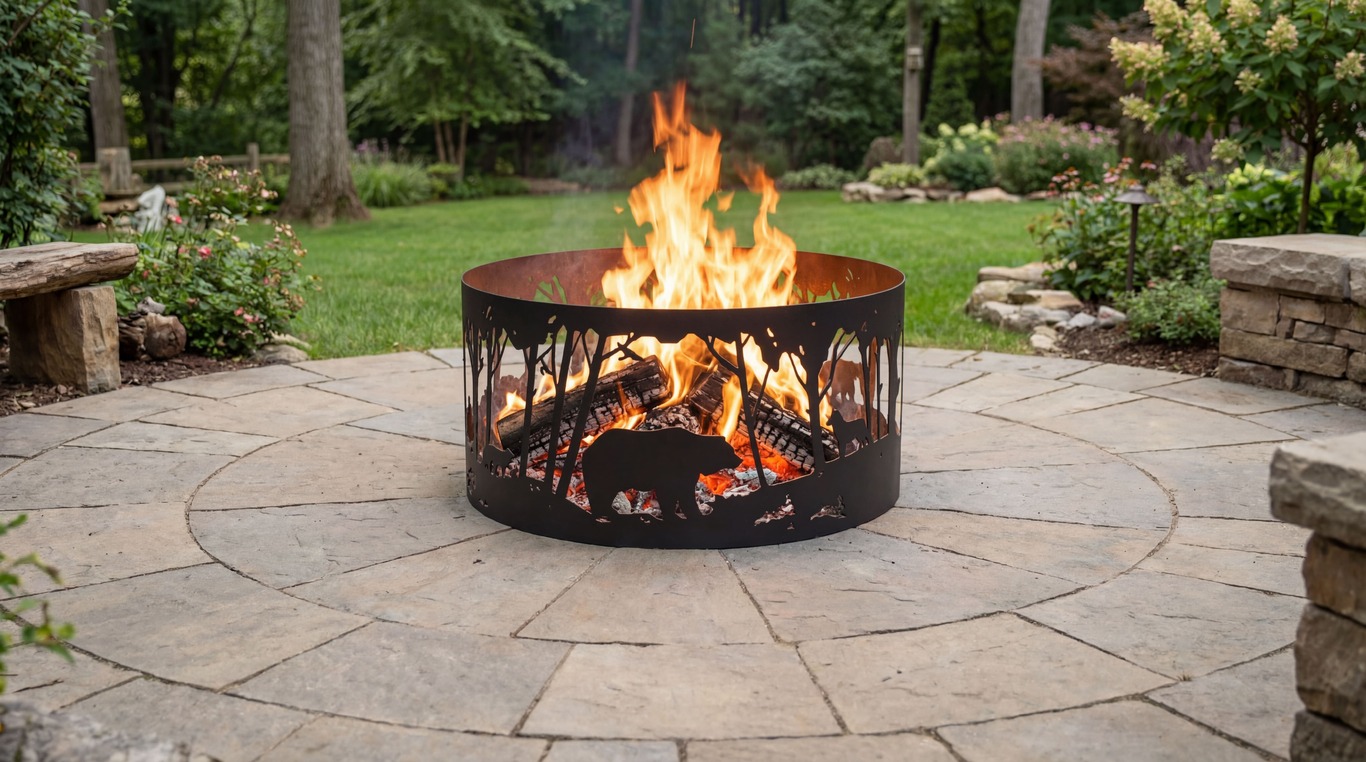 Bear Ring Fire Pit. DXF, SVG files for laser, plasma cutting