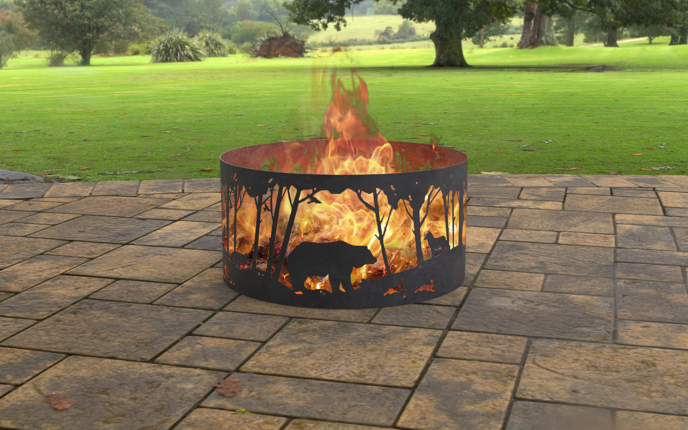 Bear Ring Fire Pit. DXF, SVG files for laser, plasma cutting. Фото 3
