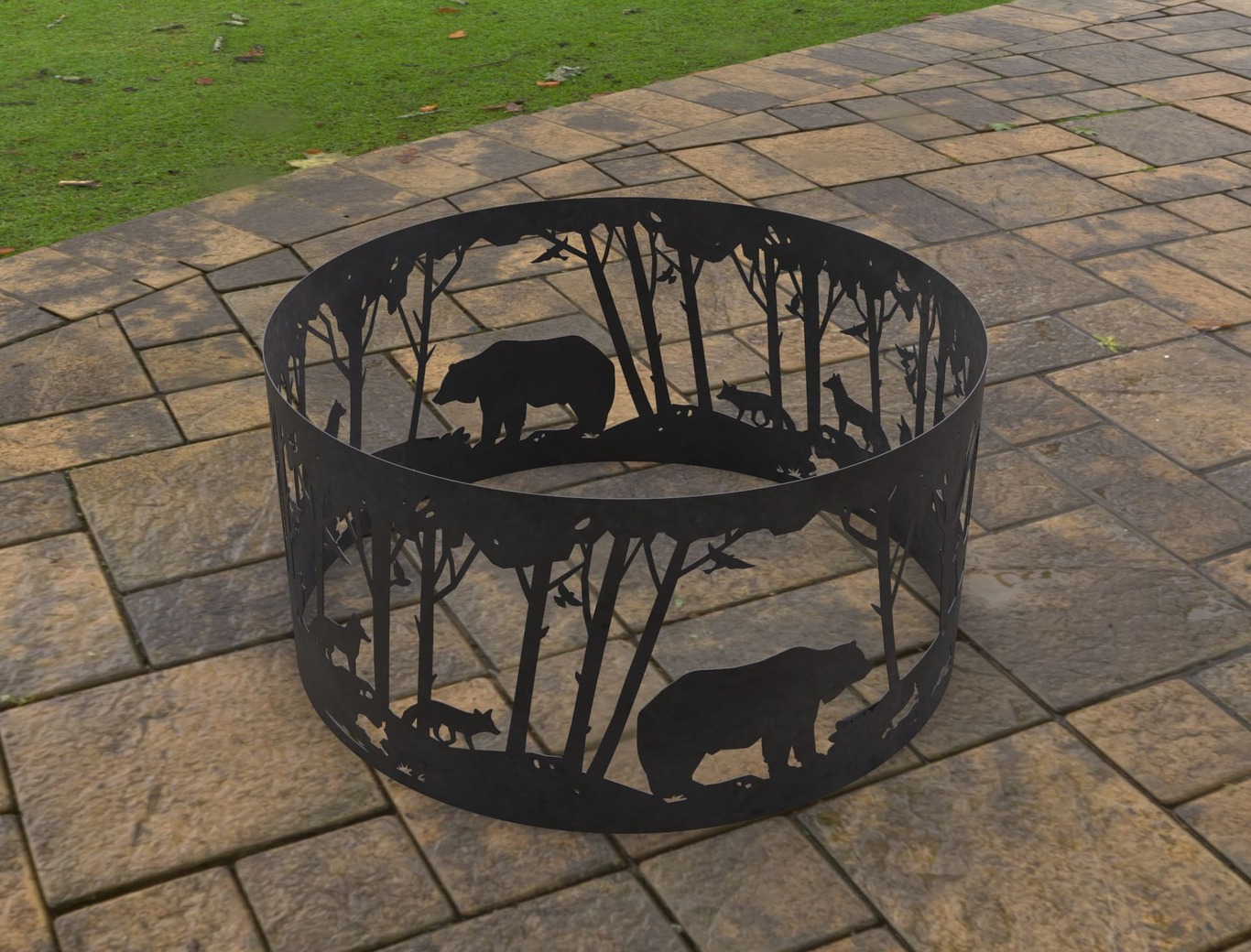Bear Ring Fire Pit. DXF, SVG files for laser, plasma cutting. Фото 6