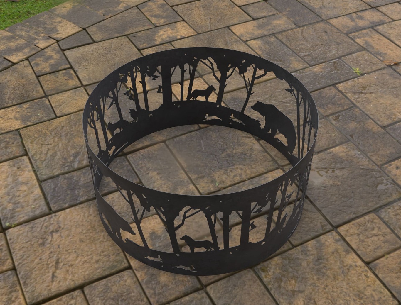 Bear Ring Fire Pit. DXF, SVG files for laser, plasma cutting. Фото 9