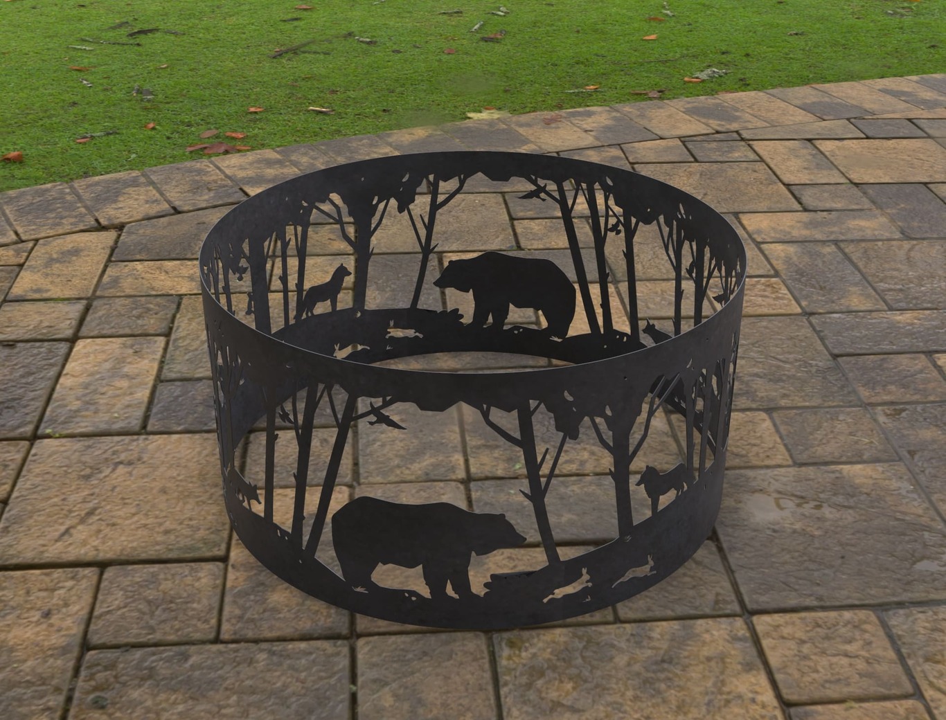 Bear Ring Fire Pit. DXF, SVG files for laser, plasma cutting. Фото 8