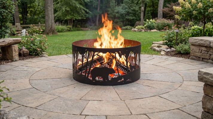 Bear Ring Fire Pit. DXF, SVG files for laser, plasma cutting