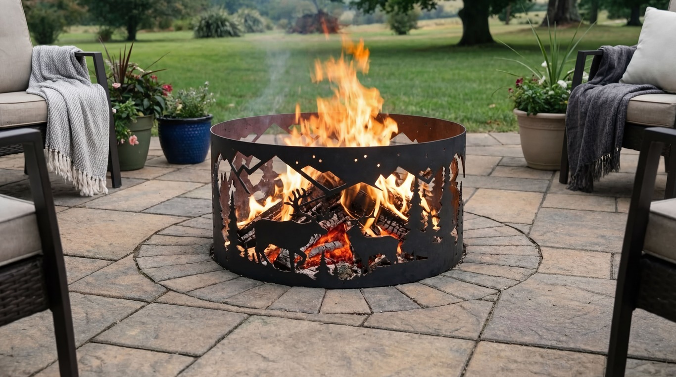 Deer Ring Fire Pit. DXF, SVG files for laser, plasma cutting. Фото 2