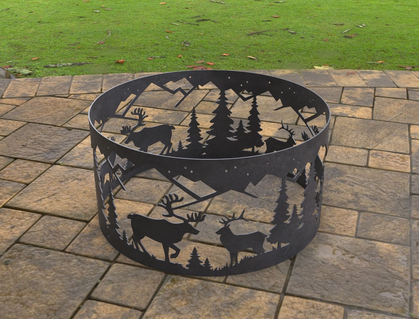 Deer Ring Fire Pit. DXF, SVG files for laser, plasma cutting. Фото 7