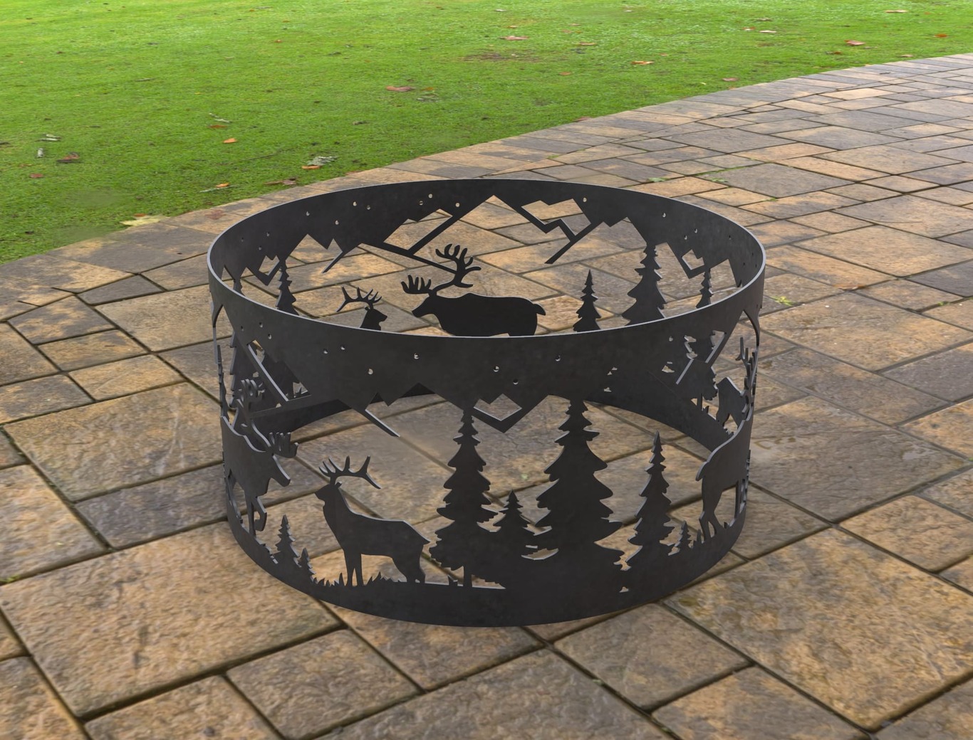 Deer Ring Fire Pit. DXF, SVG files for laser, plasma cutting. Фото 8