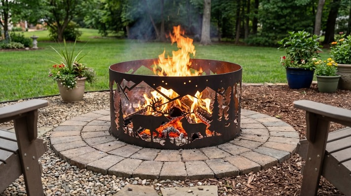 Deer Ring Fire Pit. DXF, SVG files for laser, plasma cutting
