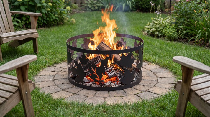 Maple Ring Fire Pit. DXF, SVG files for laser, plasma cutting