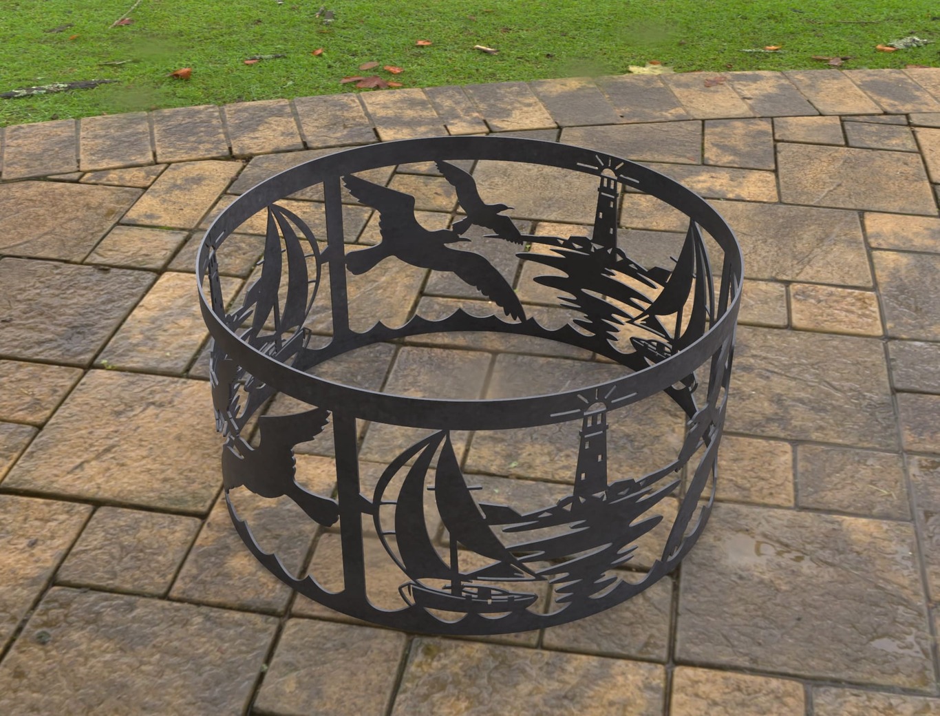 Anello per Braciere Oceano. File DXF, SVG per taglio laser, plasma. Фото 8
